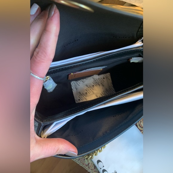 Authentic COACH 1941 calf leather leopard 3 straps turnlock flap Crosb/shoulder. - Picture 12 of 16